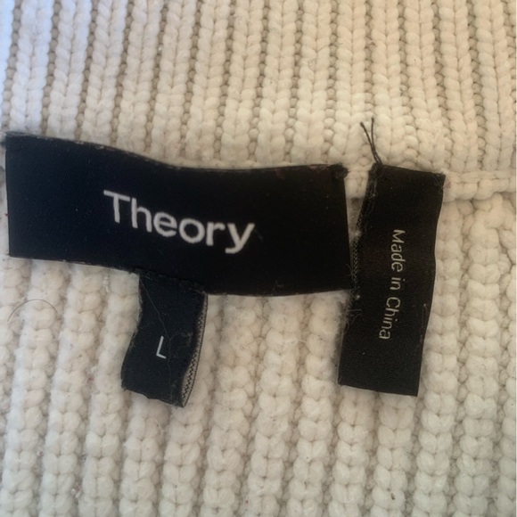 Theory Speckled Crew Neck Sweater White Long‎ Sleeve Women’s Large Preloved - Picture 2 of 7